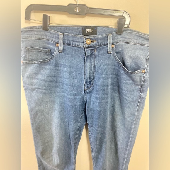 Paige Men’s Federal Tapered Jeans in Burnett Size 36 Light Wash Slim Straight - Picture 4 of 16